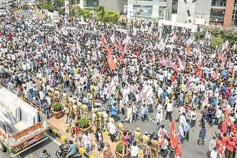 Representative image of Padayatra.