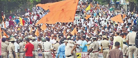 A file photo of Panchamsalis protesting in Bengaluru.