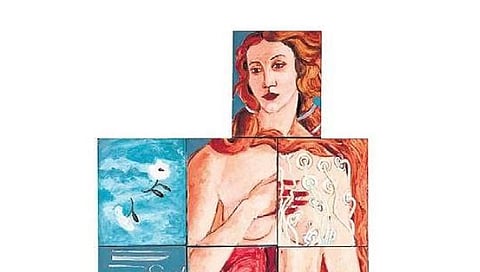 Art exhibits at MAP on Kasturba Road.