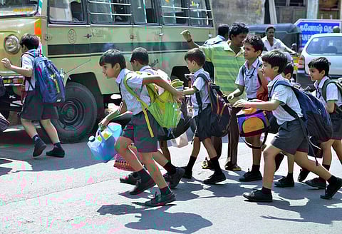 According to official estimates, students belonging to 2,831 schools run by private institutions, government, government-aided trusts and local bodies in the city. (File | P Jawahar, EPS)
