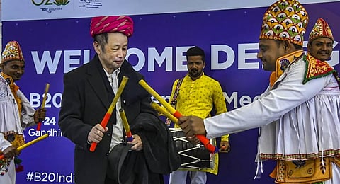 The Business 20 (B20) inception meeting being organised in Gujarat's Gandhinagar city from Sunday as part of India's G20 presidency. (Photo | PTI)