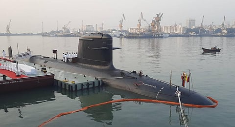 INS Vagir. (Photo | Twitter, @DefPROMumbai)