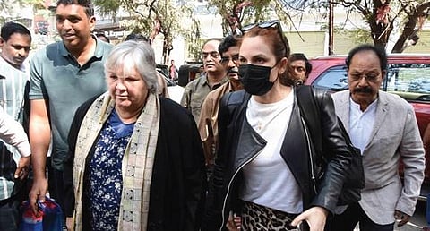 Che Guevera’s daughter Aleida Guevera, left, and granddaughter Estefania Guevera arrive at the CPI office in Hyderabad | R V K Rao