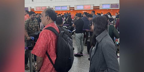 Bengaluru airport on Wednesday afternoon. (Photo | Twitter