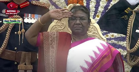 President Droupadi Murmu leads the nation in celebrating Republic Day. (Screengrab)