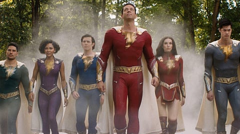 A still from the trailer of 'Shazam! Fury of the Gods' starring Zachary Levi as Shazam. (Photo | YouTube screengrab)