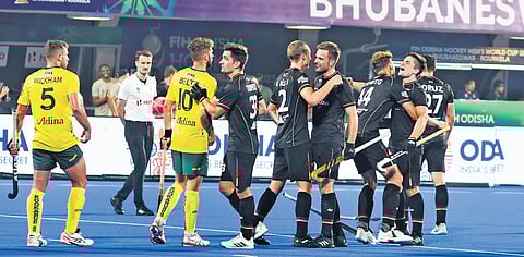 Germany made a sensational comeback after being two goals down to beat Australia 4-3 in the semifinal | DEBADATTA MALLICK