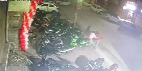 The CCTV footage retrieved by police showed the woman fighting with a woman outside the hotel after celebrating the new year.