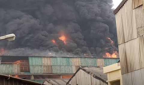 Massive fire at Usha Martin factory in Ranchi (Photo | YouTude)