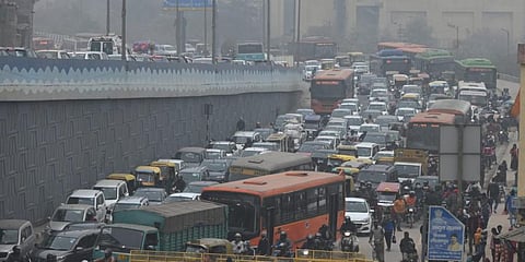 Traffic came to a standstill during the Bharat Jodo Yatra in New Delhi on Tuesday. (Photo | Shekhar Yadav)