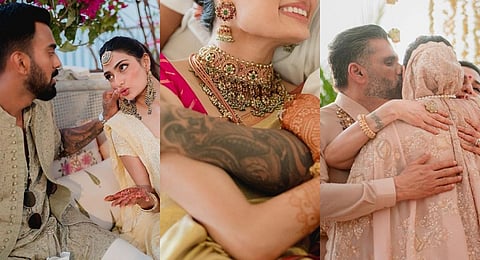 Actor Athiya Shetty and cricketer KL Rahul have been releasing new photographs from their beautiful wedding, haldi, mehendi-sangeet ceremonies, and an after-party. The couple exchanged vows on January 23, 2023, at Suniel Shetty's farmhouse in Khandala. Mo