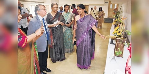 12th Annual Ikebana Exhibition at The Malayalee Club in Chennai (Photo | Ashwin Prasath, EPS)