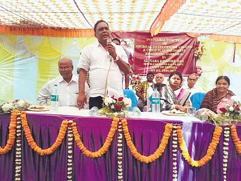 Health Minister Das giving his final address at ward no-1 of Sarbahal municipality