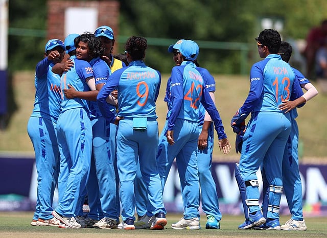 The win on Sunday also reaffirms India's dominance at the U-19 level with the boys winning the world title in the Caribbean last year. (Photo | BCCI Women Twitter)