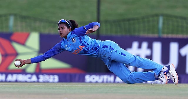 Archana Devi had a dream game as she took a stunner of a catch to dismiss Ryana MacDonald Gay. (Photo | BCCI Women Twitter)