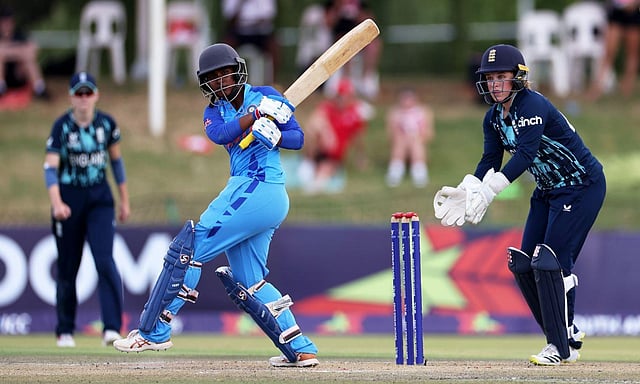 India bundled out England for 68 in 17.1 overs and then returned to knock off the paltry target in 14 overs to lift the coveted trophy. (Photo | BCCI Women Twitter)