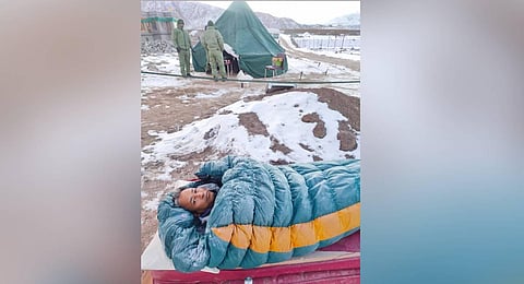 Social activist, engineer and innovator Sonam Wangchu on the last day of his 5-day ‘climate fast’ . (Photo | Twitter, @Wangchuk66)