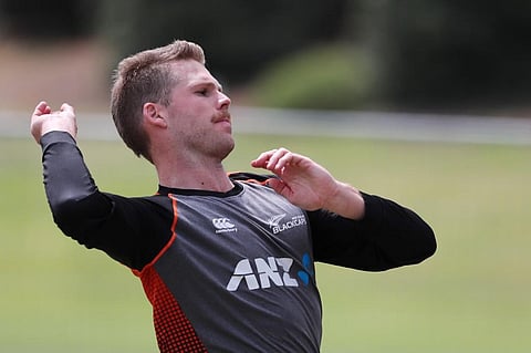New Zealand's Lockie Ferguson bowls during a training session. (File Photo | AFP)