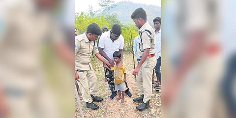 M Sumanth, who was rescued by police and forest teams after he  lost his way in the forest | Express