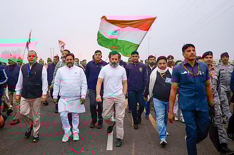 Congress leader Rahul Gandhi during the party's 'Bharat Jodo Yatra', in Shamli, Thursday, Jan. 5, 2023. (Photo | PTI)