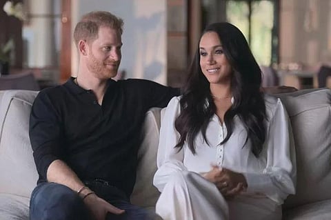 Prince Harry and his wife Meghan. (Photo | Netflix screengrab)