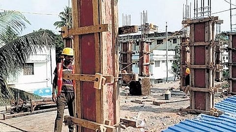 Construction work progressing at the Ernakulam Town railway station