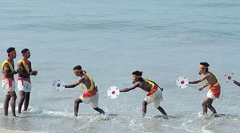 Parichamuttu team of Sacred Heart HSS at Thevara in Kochi that secured A grade in the State School Kalolsavam in Kozhikode | Express