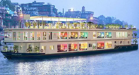 The ship -- 62 metres long and 12 metres wide -- has three decks, 18 suites with a capacity of 36 passengers and all amenities to provide a luxurious experience.