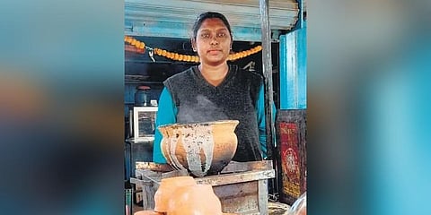 Archer Deepti Kumari at her tea shop in Ranchi | Express