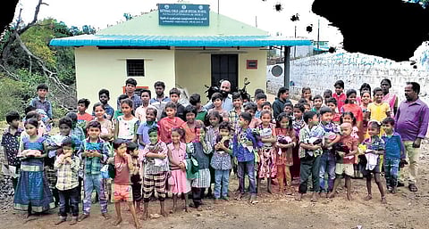 Sathish spread awareness on the importance of education among hill population. (Photo | Express)