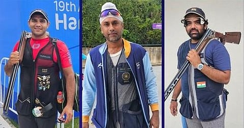 Prithviraj Tondaiman, Zoravar Singh Sandhu and  Kynan Chenai. (Photo | SAI Media Twitter)