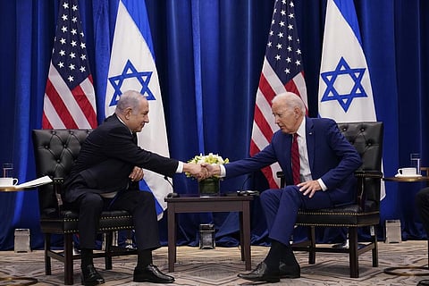 FILE - President Joe Biden meets with Israeli Prime Minister Benjamin Netanyahu in New York, Sept. 20, 2023. (Photo | AP)