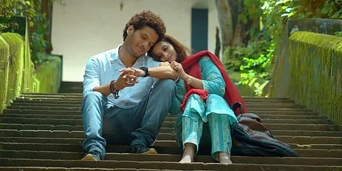 Prajay Jayaram, Vrusha Patil in 'Love'.