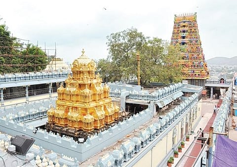Kanaka Durga temple getting ready for Dasara festivities | Express