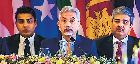 External Affairs Minister S Jaishankar speaks at the opening session of the 23rd IORA Council of Ministers in Colombo on Wednesday | pti