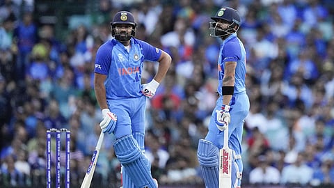 India's Rohit Sharma (L) and Virat Kohli.