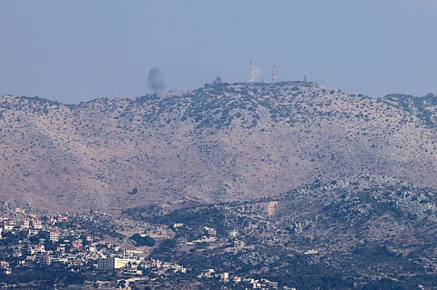 Smoke billows in the contested border area of Shebaa farms on October 14, 2023, during a cross-border exchange between Lebanon and Israel. (Photo | AFP)