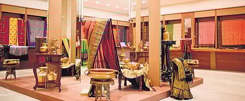 The original saris carried five to six grams of gold, and the recreated ones had two to three grams because of the quality of purity. (Photo | Express)