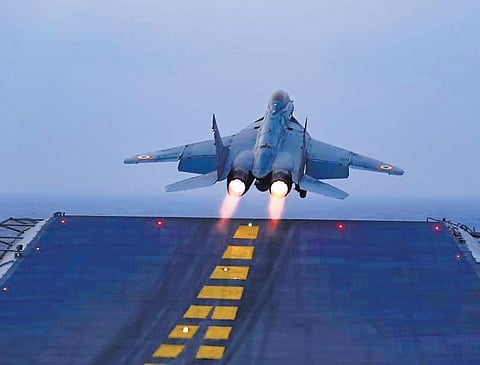 Anti-submarine, anti-aircraft and surface drills with live firings by multiple platforms were undertaken from INS Vikramaditya | Express
