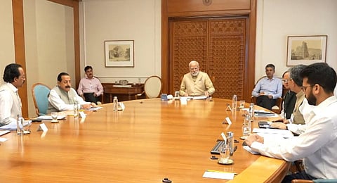 PM Narendra Modi chaired a high-level meeting for Gaganyaan mission. (Photo via PIB/X)