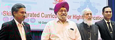 National Council for Vocational Education and Training Chairperson Dr Nirmaljeet Singh Kalsi with NAAC & NBA Chairman Dr Anil D Sahasrabudhe, NAAC Director Dr Ganesan Kannabiran and others.