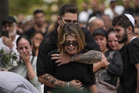 Mourners attend the funeral of Israeli soldier Abraham Cohen at the Mount Herzl cemetery in Jerusalem (Photo | AP)