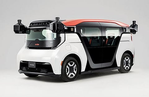 This undated handout photo released by Honda Motor on October 19, 2023 shows Cruise Origin, a driverless vehicle. (Photo | AFP)