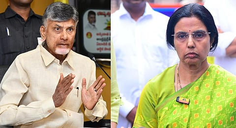 Chandrababu Naidu and his wife Bhuvaneswari