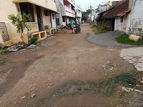 A road was severely damaged in Perali village in Perambalur district. Express