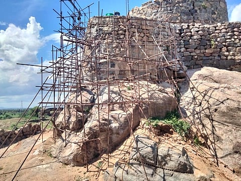 Renovation work is going on at Ranjankudi Fort in Perambalur district. Express