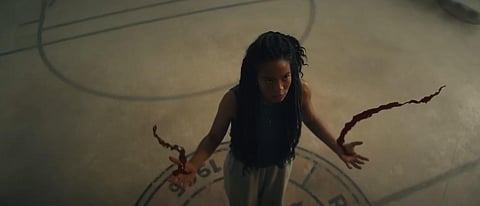 YouTube screen from the trailer of 'Gen V' starring Jaz Sinclair.