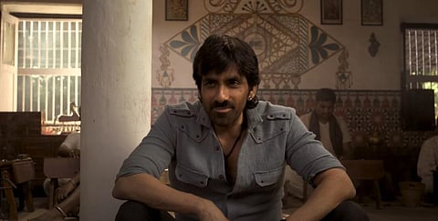 YouTube screengrab from the trailer of 'Tiger Nageswara Rao' starring Ravi Teja.