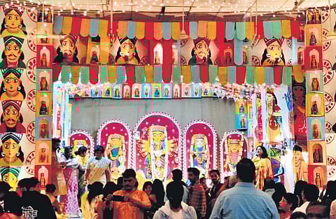 Durga pandal decor goes green this season in Karnataka