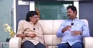 L to R: Actor Chitra Lakshmanan interviewing A2B Owner KT Srinivasa Raja ( YouTube screengrab)